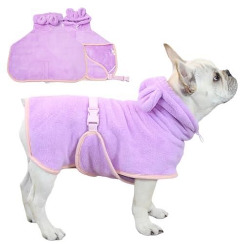 Pet Bathrobe Hooded Quick Dry Green - S
