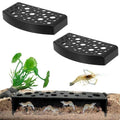 2Pcs ABS Plastic Aquarium Shrimp Cave Hideout Tunnel Small Fish Breeding Shelter Decor Black