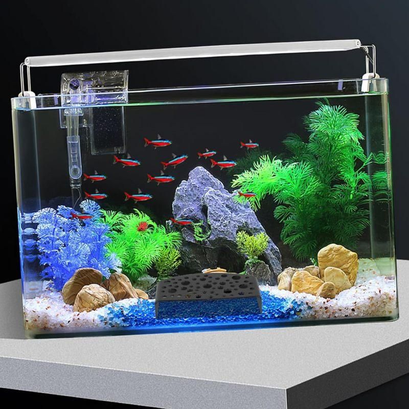 2Pcs ABS Plastic Aquarium Shrimp Cave Hideout Tunnel Small Fish Breeding Shelter Decor Black