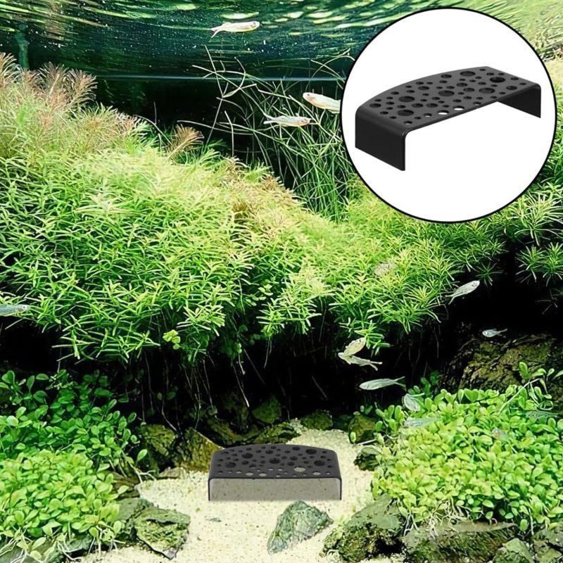 2Pcs ABS Plastic Aquarium Shrimp Cave Hideout Tunnel Small Fish Breeding Shelter Decor Black