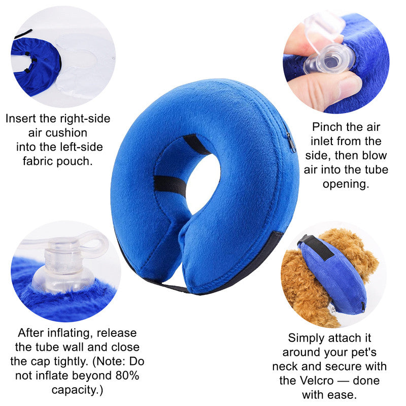 Inflatable Dog Cone Collar Alternative, Soft Dog Cone for Small Medium Large Dogs and Cats, Neck Recovery ECollar After Surgery,M