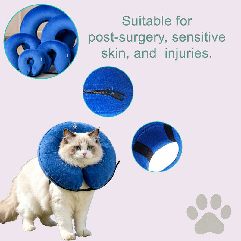 Inflatable Dog Cone Collar Alternative, Soft Dog Cone for Small Medium Large Dogs and Cats, Neck Recovery ECollar After Surgery,S