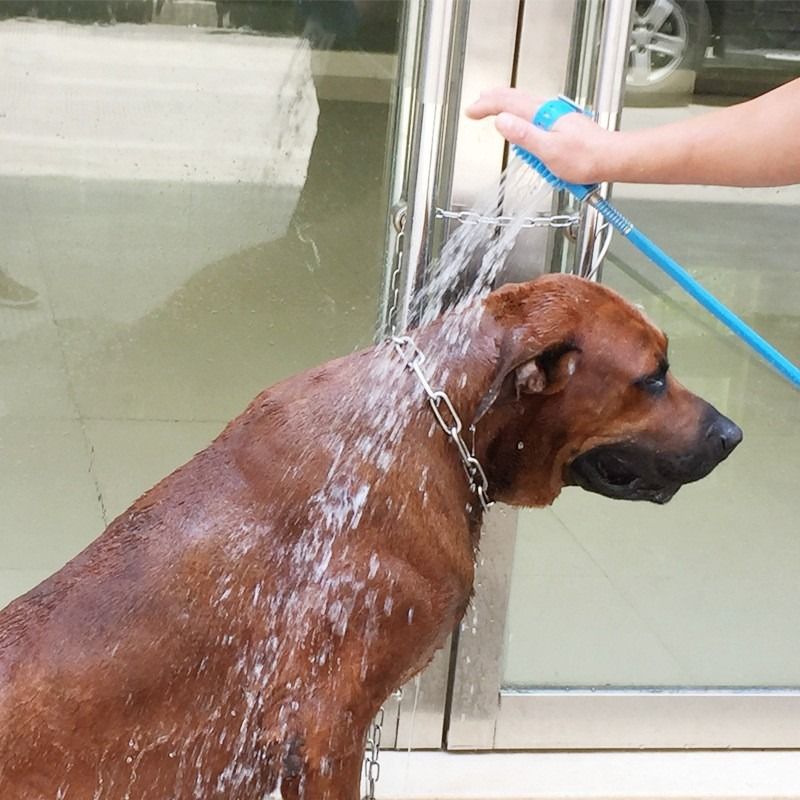 Multi-Functional Pet Shower Brush with Hose, Silicone Massage Sprayer for Dog Cat Bath Cleaning