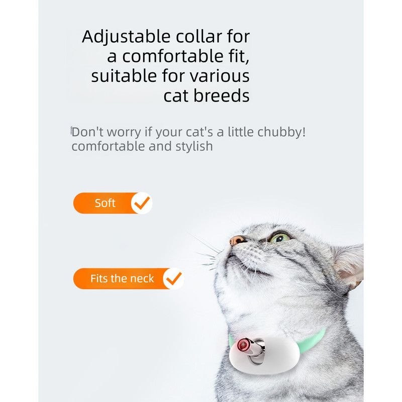 djustable Pet Laser Play Collar Toy USB Chargable Interactive Cat Training Exercise Toy