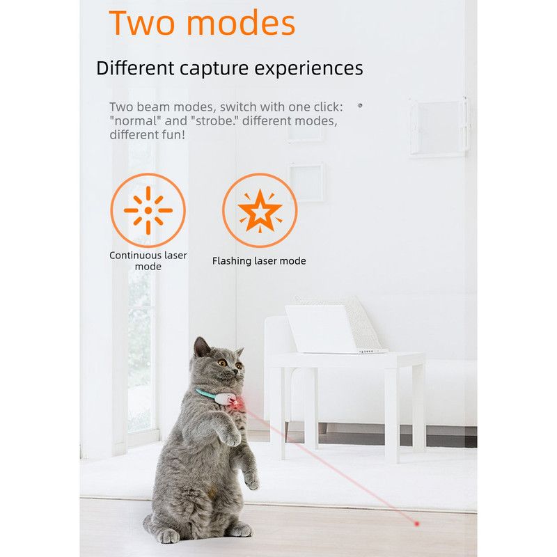 djustable Pet Laser Play Collar Toy USB Chargable Interactive Cat Training Exercise Toy