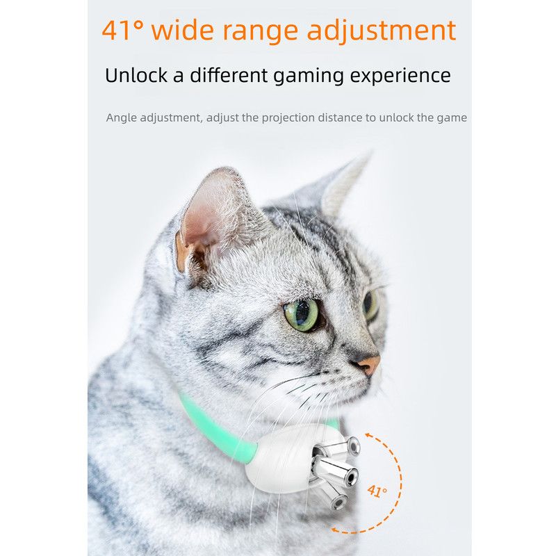 djustable Pet Laser Play Collar Toy USB Chargable Interactive Cat Training Exercise Toy
