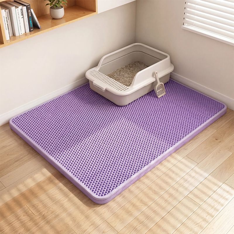 Cat Litter Mat, Anti-Tracking Litter Mat, 75*55cm,Purple