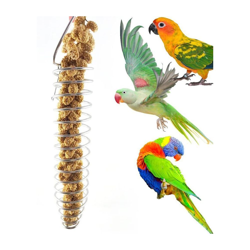 Stainless Steel Bird Fruit Vegetable Holder Bird Food Basket Skewers for Parrots Cockatiels Birds