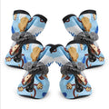 Dog Shoes Waterproof Non-slip Polyester Set 4 Pretty Pet Blue Monkey shoes 1