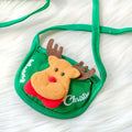 Pet Bib Santa Hat Green Elk Polyester Green elk saliva towel