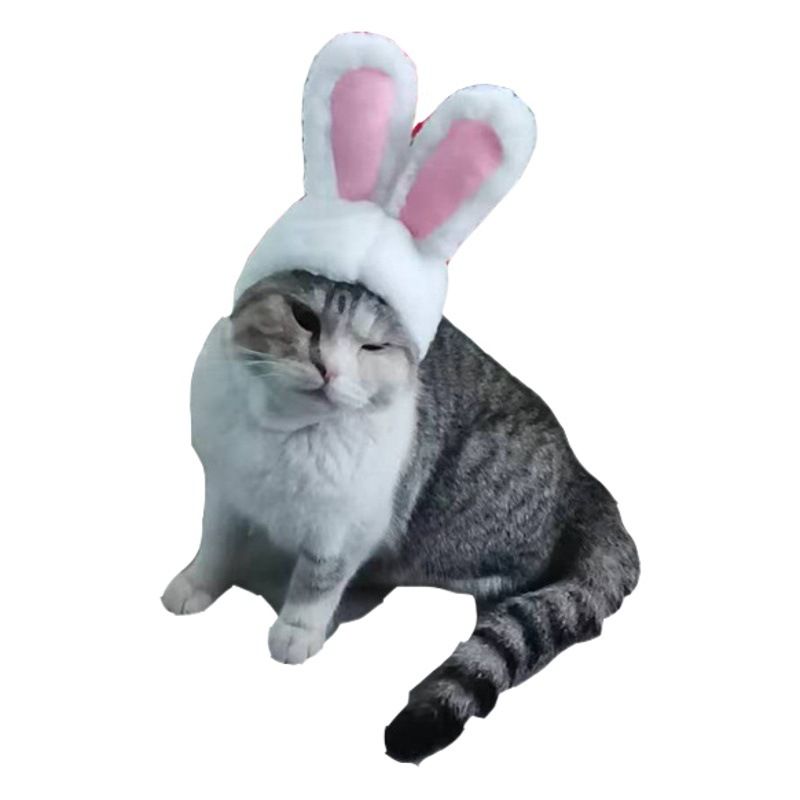 Pet Rabbit Ear Hat Huanya Polyester Cute Pet free size pink (size adjustable)