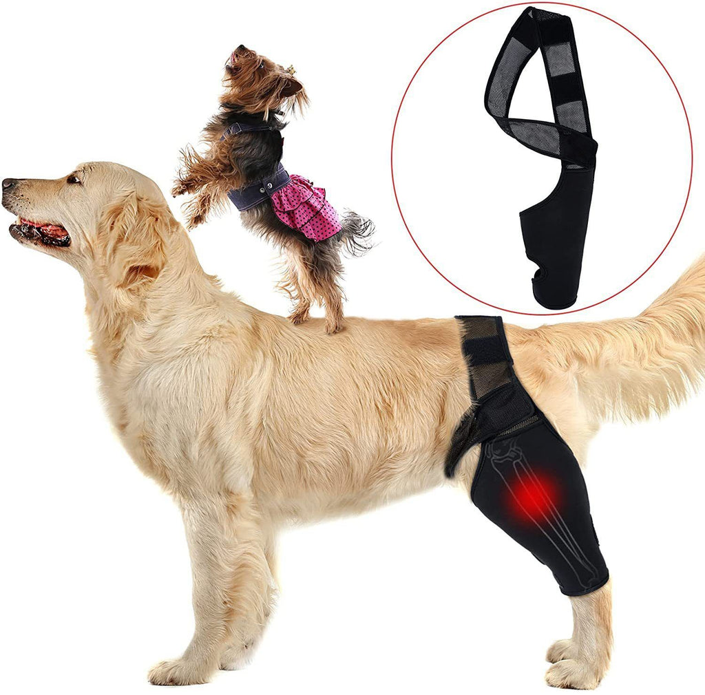 Dog Leg Brace Support Knee Pad Black