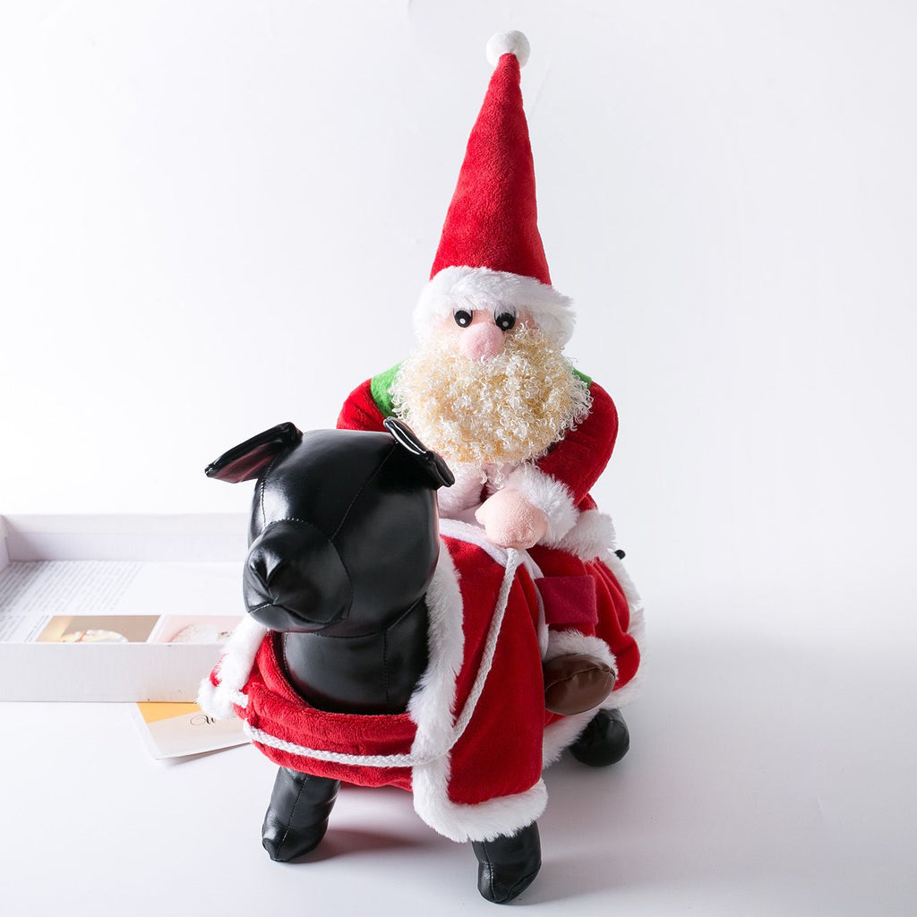 Pet Dog Christmas Costume Santa Riding Cloth Odd Pet S Old Man with White Beard