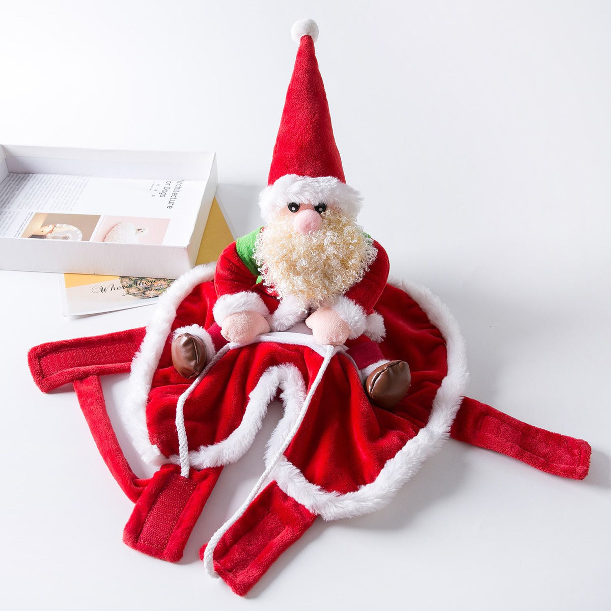 Pet Dog Christmas Costume Santa Riding Cloth Odd Pet S Old Man with White Beard XL