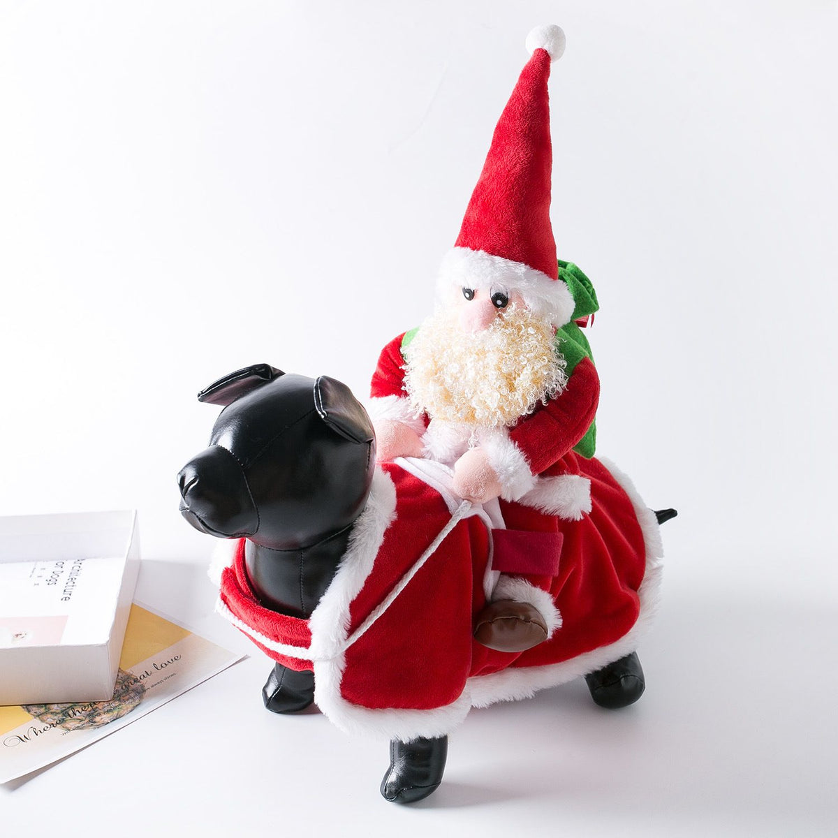 Pet Dog Christmas Costume Santa Riding Cloth Odd Pet S Old Man with White Beard XL