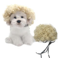 Fujia Pet Wig Dog Cat Halloween Party Pet wig explosion head beige