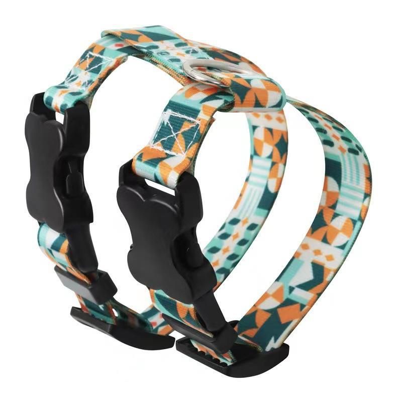 Adjustable Nylon Pet Harness Cat Dog Leash Blue M