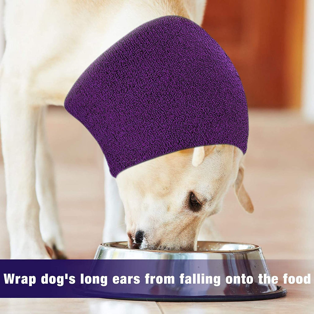 Pet Earmuffs Cotton Thickened Warm Winter Headgear Purple M