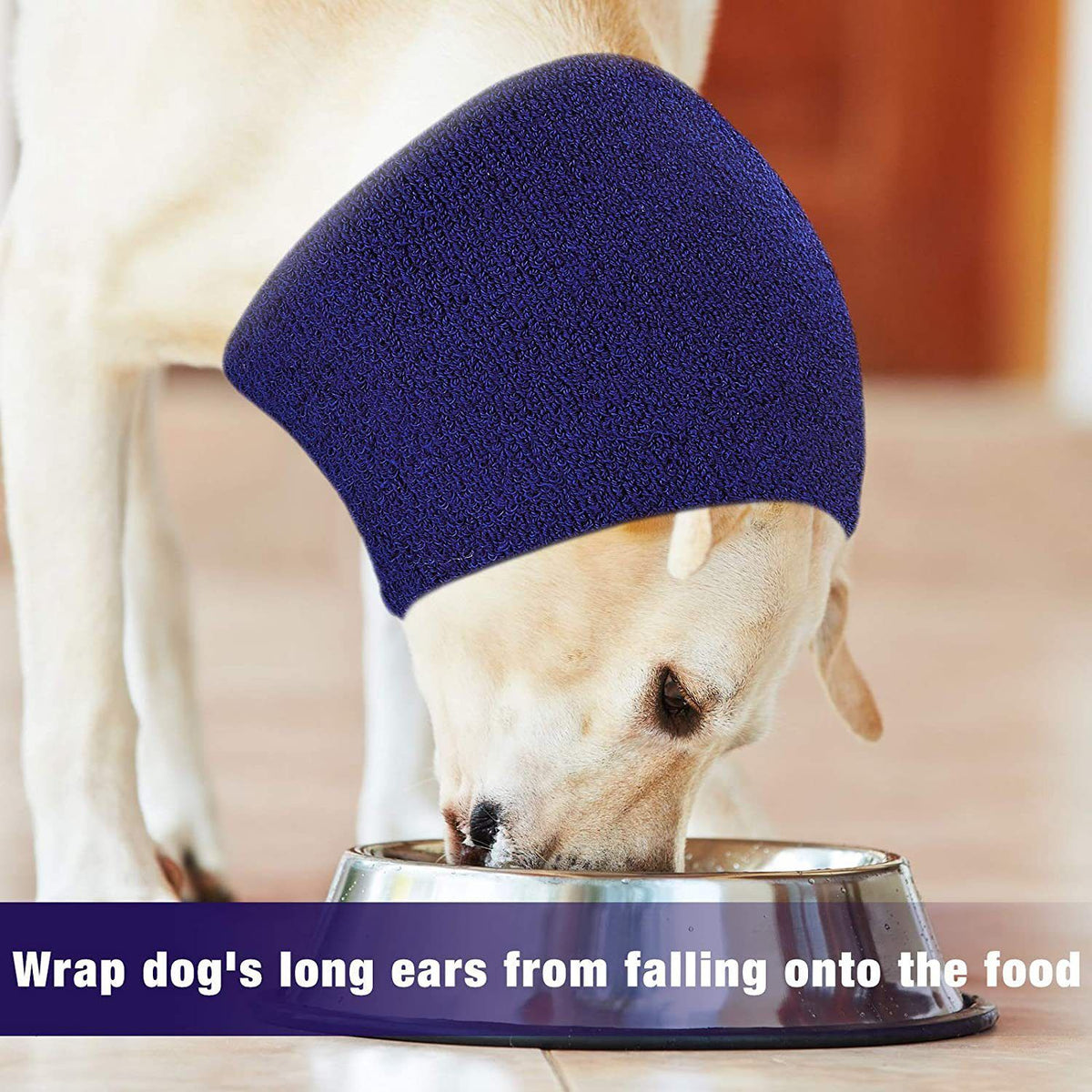 Pet Earmuffs Cotton Thickened Warm Winter Headgear Blue M