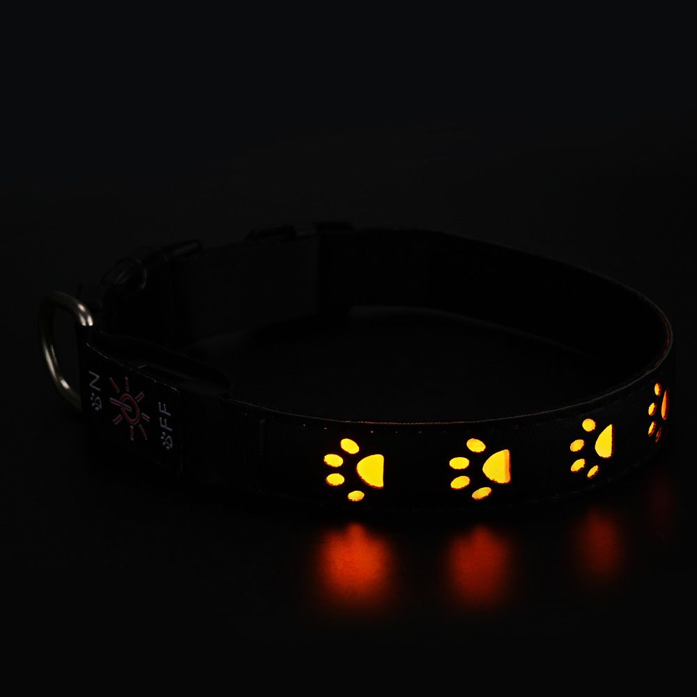 SY LED Rechargeable Nylon Dog Collar Yellow S（30-40cm）