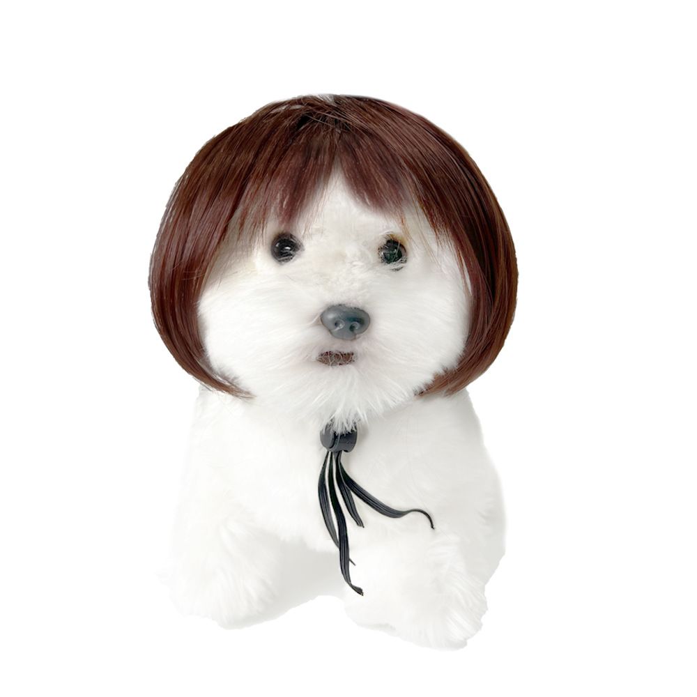 Fujia Pet Wig Dog Cat Halloween Party Pet wig linen bob