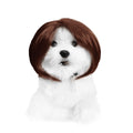 Fujia Pet Wig Dog Cat Halloween Party Pet wig linen middle parted bob