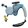 BENWIS Dog Retractable Leash Double Headed LED Grey
