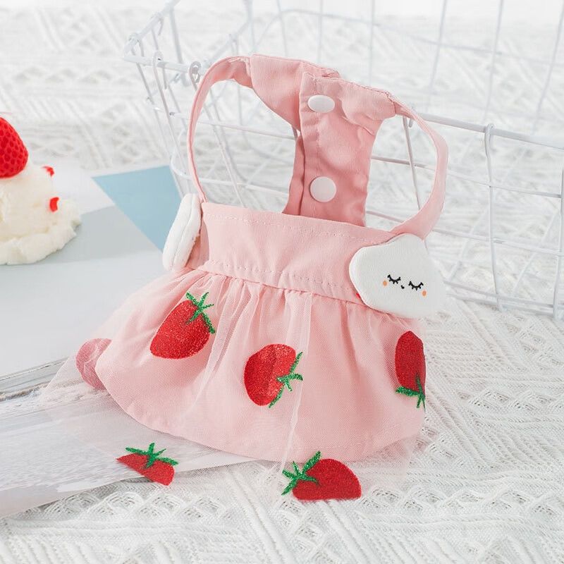 Pet Clothing Polyester Skirt Pretty Pet Pink strawberry cloud style random 8XL