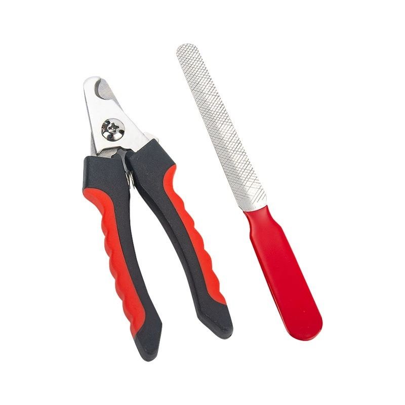 Stainless Steel Pet Nail Clippers for Dogs and Cats Large paper card packaging Red and Black