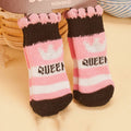 Foot art mouse Pet Socks Cartoon Anti Slip Pink Crown M [recommended foot width: approximately 4 cm] 2.5-6kg net weight
