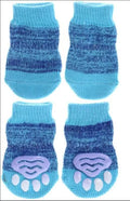 Foot art mouse Pet Socks Cartoon Anti Slip Haze blue socks Xl-super large [recommended within 5.5] 11-16kg within