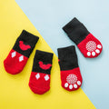 Foot art mouse Pet Socks Cartoon Anti Slip Red Mickey Xl-super large [recommended within 5.5] 11-16kg within