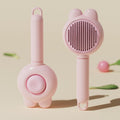 Cat Comb Pet Grooming Needle Brush TPR Material Rabbit ear hair removal comb-pink