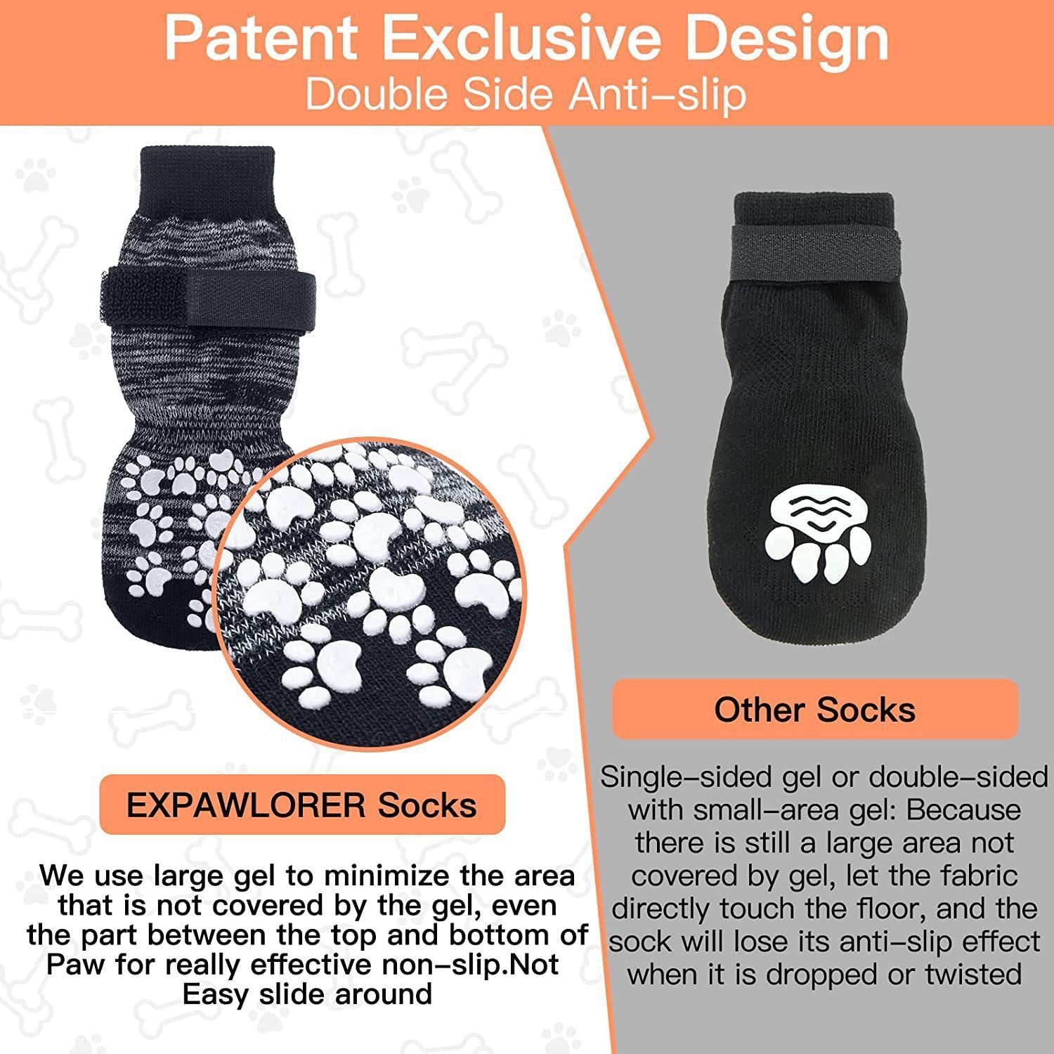 Dog Socks Breathable Anti Slip 4 Pack Cotton