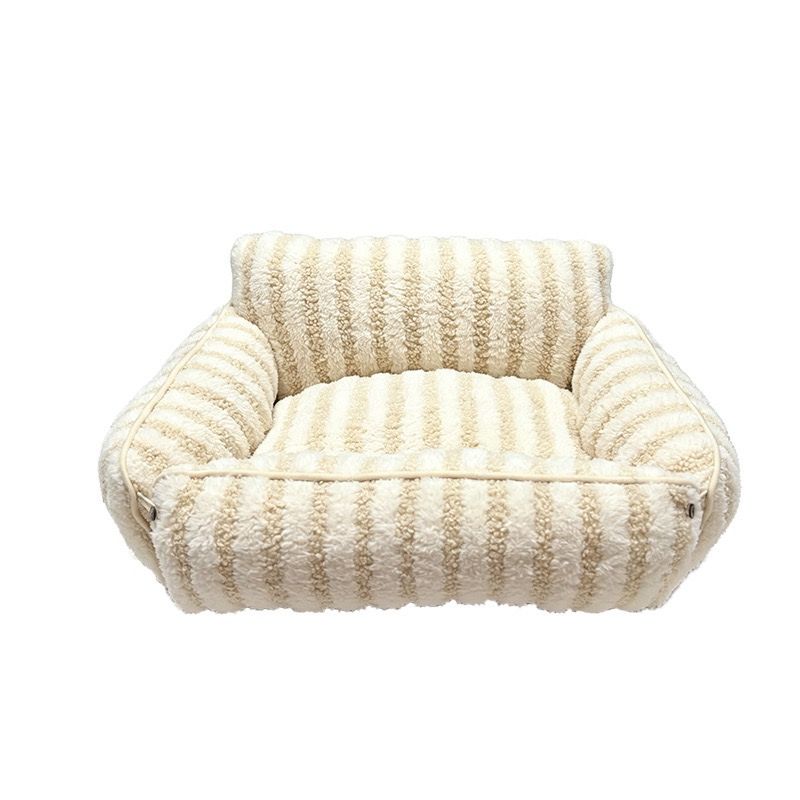 Cozy Foldable Pet Sofa Bed with Plush Sherpa Fleece – A Portable, Warm Retreat for Cats and Small Dogs Perfect for Nap Time, Travel, and Living Room Lounging (Grey)