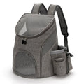 Comfortable hands-free pet carrier backpack with breathable mesh panels and padded shoulder straps, perfect for carrying small dogs and cats on walks, travel, and outdoor adventures while keeping your furry friend close and secure. (S, Grey)