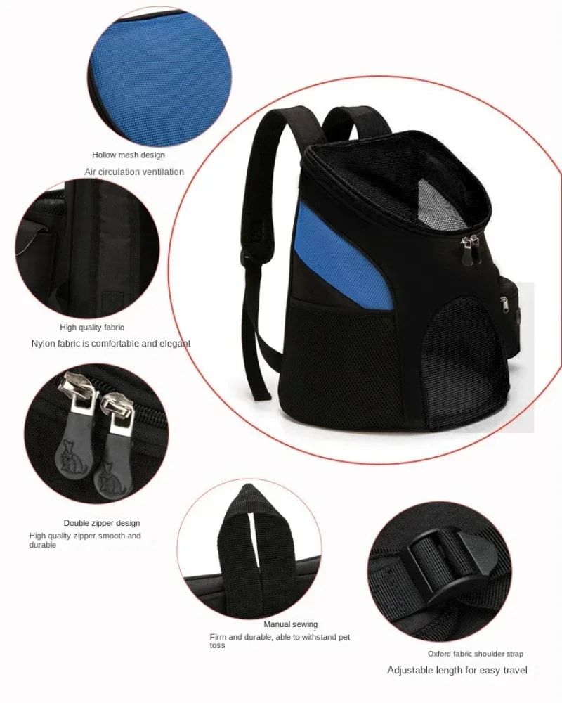 Comfortable hands-free pet carrier backpack with breathable mesh panels and padded shoulder straps, perfect for carrying small dogs and cats on walks, travel, and outdoor adventures while keeping your furry friend close and secure. (S, Grey)