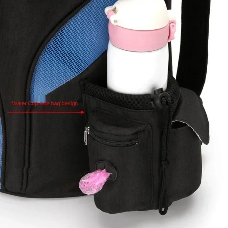 Comfortable hands-free pet carrier backpack with breathable mesh panels and padded shoulder straps, perfect for carrying small dogs and cats on walks, travel, and outdoor adventures while keeping your furry friend close and secure. (S, Grey)