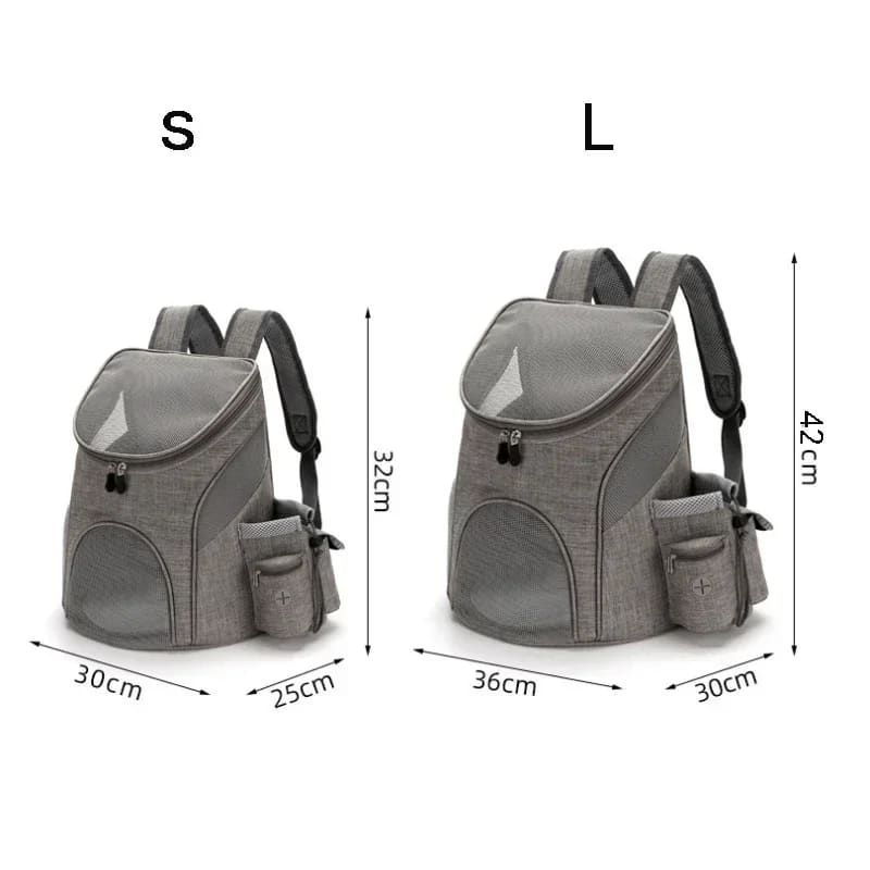 Comfortable hands-free pet carrier backpack with breathable mesh panels and padded shoulder straps, perfect for carrying small dogs and cats on walks, travel, and outdoor adventures while keeping your furry friend close and secure. (S, SkyBlue)