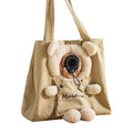 Adorable Bear-Shaped Pet Carrier Tote Bag – Lightweight, Breathable, and Portable Shoulder Bag for Cats and Small Dogs, Perfect for All-Season Daily Outings, Shopping, and Short Trips (Khaki)
