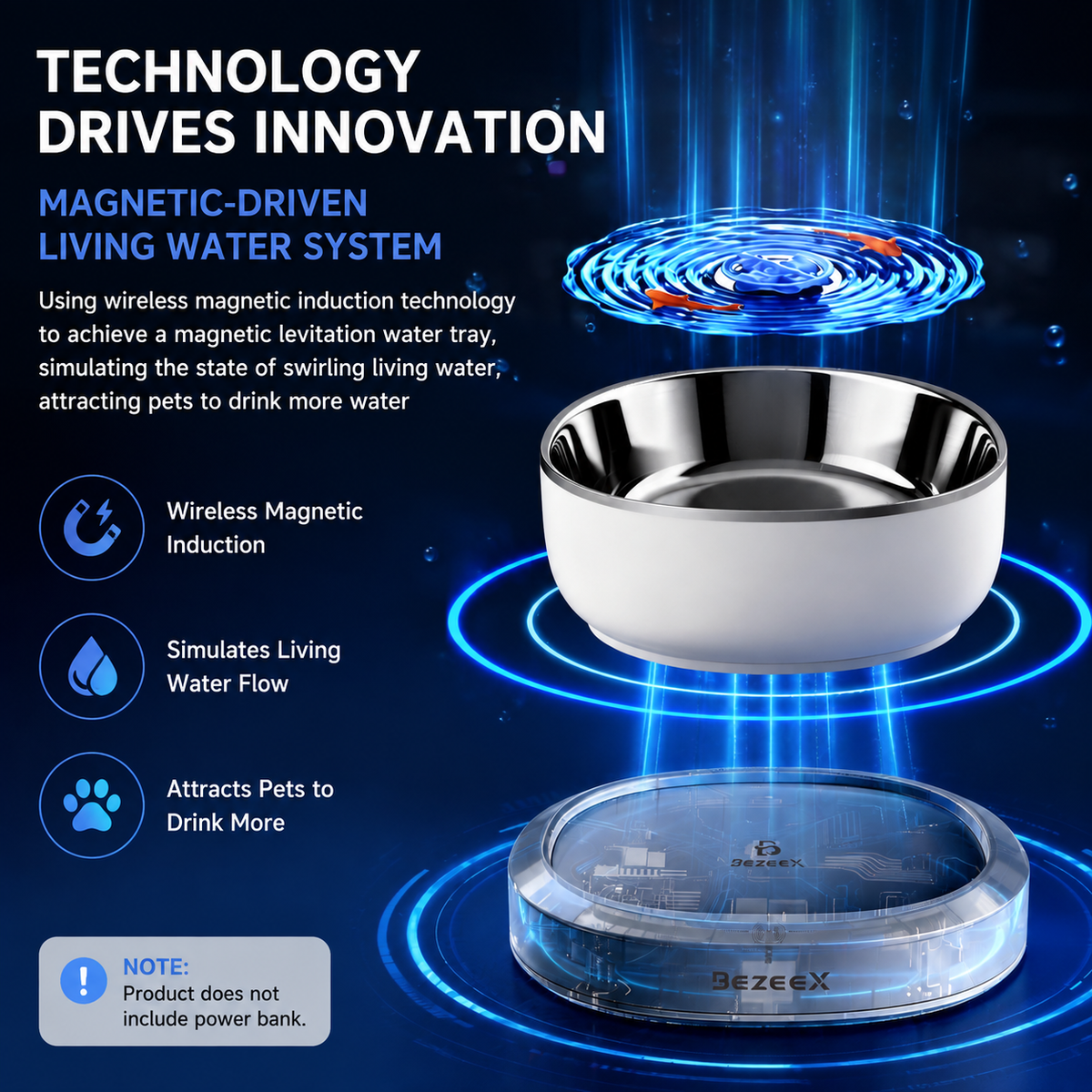 Automatic Pet Water Fountain with Magnetic Whisper-Quiet Pump and Stainless Steel Tray, Circulating Fresh Filtered Water to Encourage Cats and Small Dogs to Drink More, Perfect for Home or Apartment Use (White)