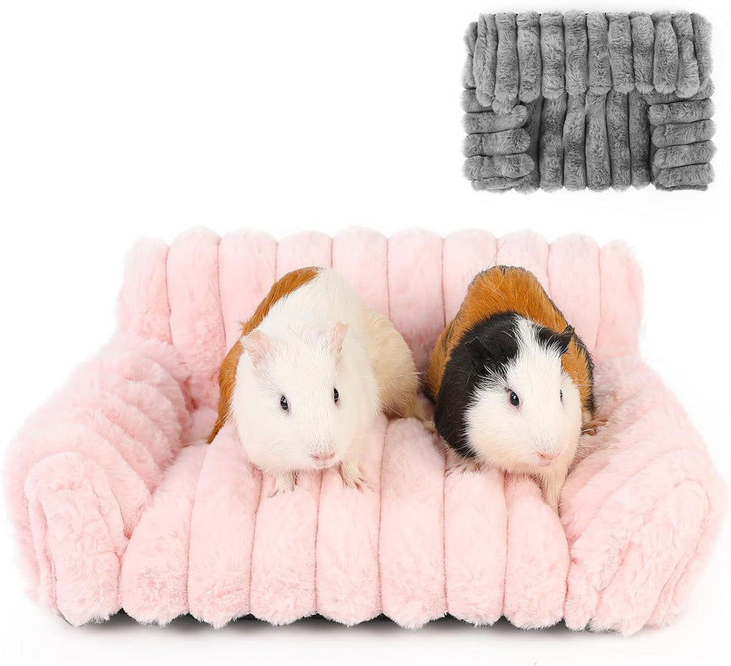 Luxurious Faux Rabbit Fur Plush Pet Sofa Bed with Bolster Sides, Removable Washable Cover and Deep Cushion for Cats and Small Dogs Seeking Ultimate Napping Comfort (S（60*45*20cm）, Grey)