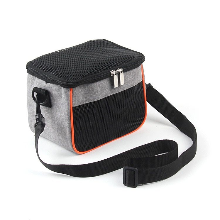 Compact Pet Carrier Sling Bag for Small Animals – Breathable Oxford Mesh Travel Tote with Adjustable Shoulder Strap, Ideal for Hamsters, Squirrels, Hedgehogs, Chinchillas, Rabbits and Kittens on Outdoor Adventures (L, Grey)