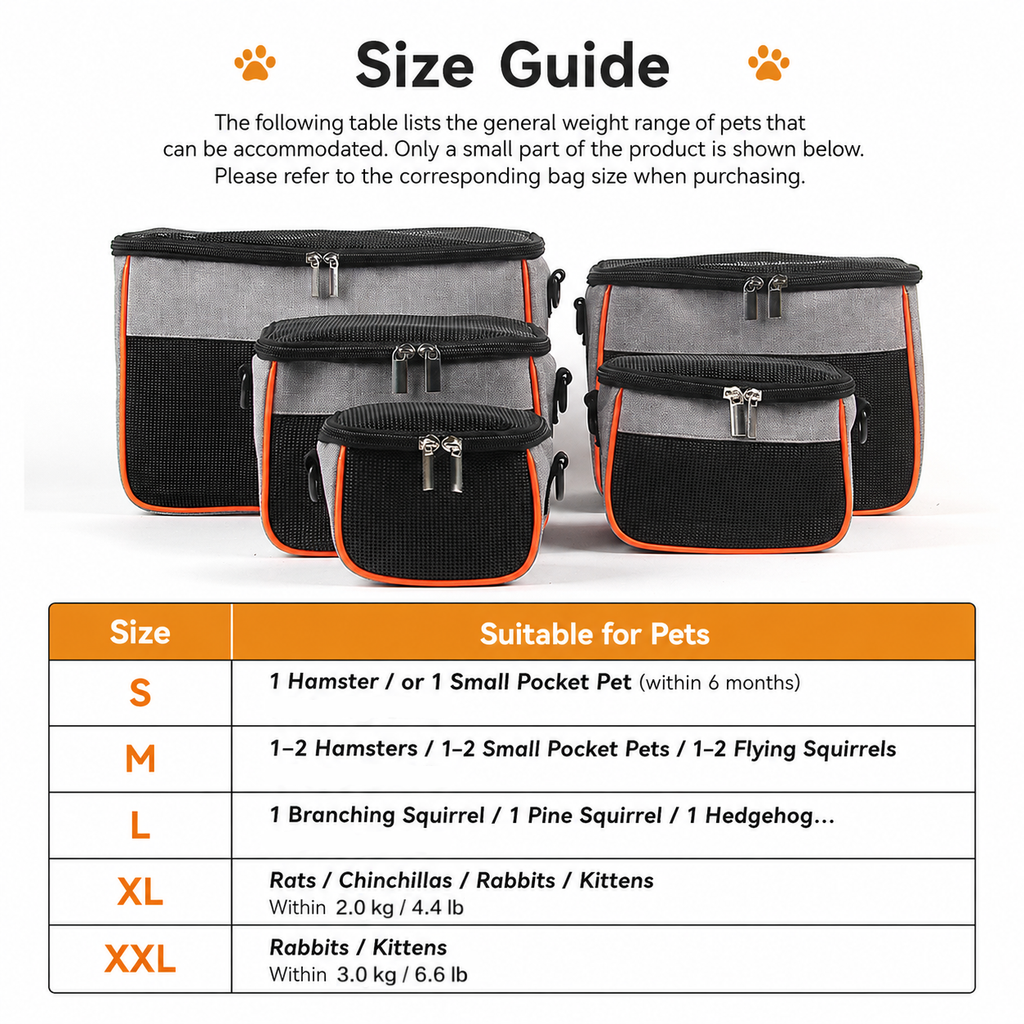 Compact Pet Carrier Sling Bag for Small Animals – Breathable Oxford Mesh Travel Tote with Adjustable Shoulder Strap, Ideal for Hamsters, Squirrels, Hedgehogs, Chinchillas, Rabbits and Kittens on Outdoor Adventures (L, Grey)