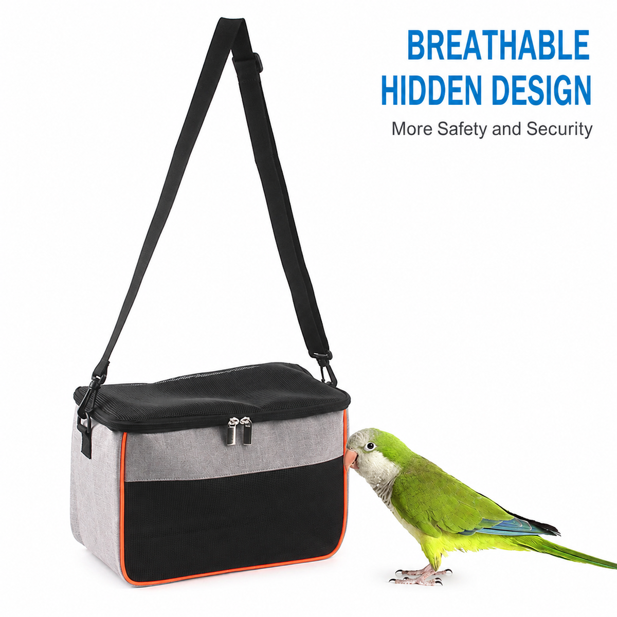Compact Pet Carrier Sling Bag for Small Animals – Breathable Oxford Mesh Travel Tote with Adjustable Shoulder Strap, Ideal for Hamsters, Squirrels, Hedgehogs, Chinchillas, Rabbits and Kittens on Outdoor Adventures (L, Grey)