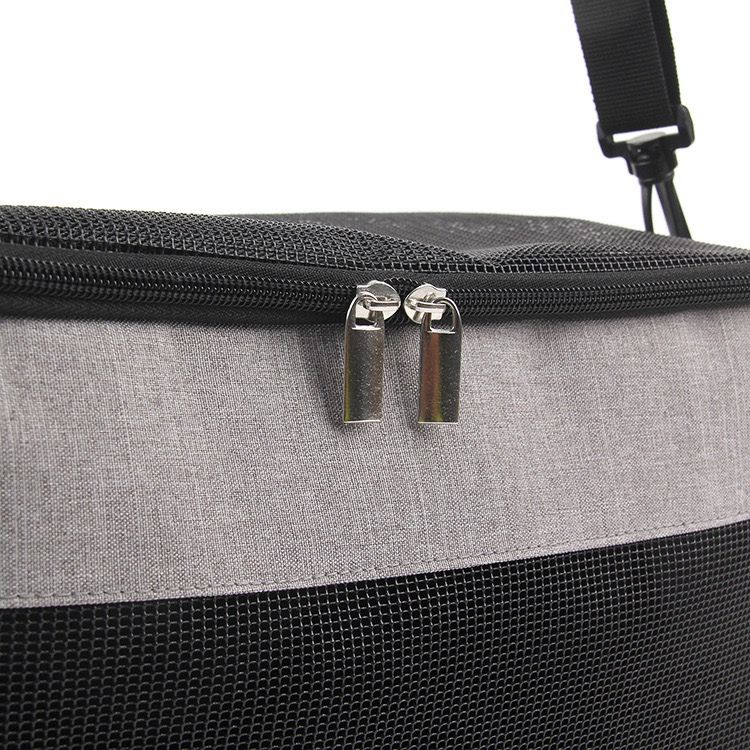 Compact Pet Carrier Sling Bag for Small Animals – Breathable Oxford Mesh Travel Tote with Adjustable Shoulder Strap, Ideal for Hamsters, Squirrels, Hedgehogs, Chinchillas, Rabbits and Kittens on Outdoor Adventures (L, Grey)