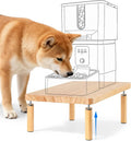 Elevate Your Pet’s Dining Experience with a Natural Pine Wood Feeder Stand, Featuring Two Interchangeable Leg Heights for Puppies to Large Breeds, Compatible with Most Automatic Feeders, and Designed to Promote Healthier Posture While Complementing Modern
