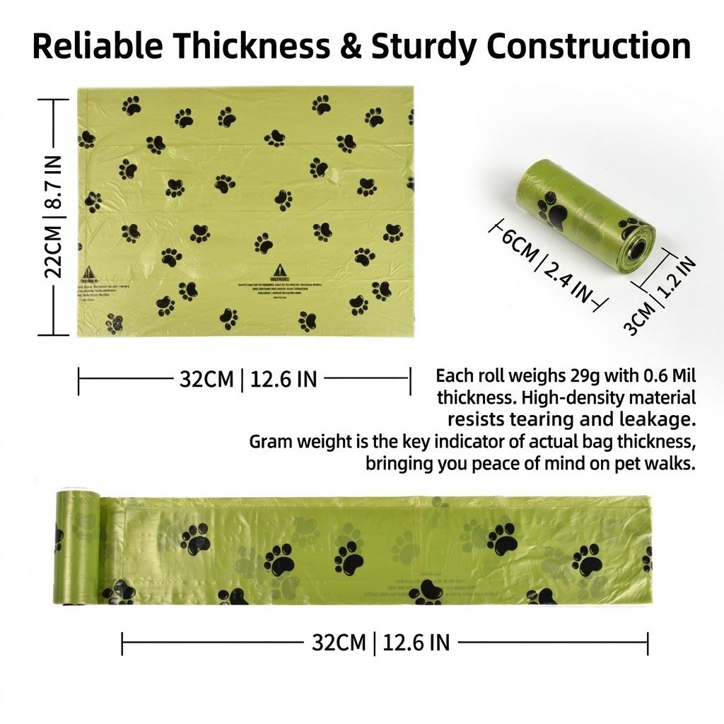 Eco-Friendly Pet Waste Bag Set with Leash Clip Holder and Camo Storage Pouch – Leak-Proof, Tear-Resistant Poop Bags for Dogs and Cats, Hands-Free Outdoor Cleanup Companion (18 Rolls Box Set + Poop Bag Dispenser + Oxford Cloth Bag Dispenser)