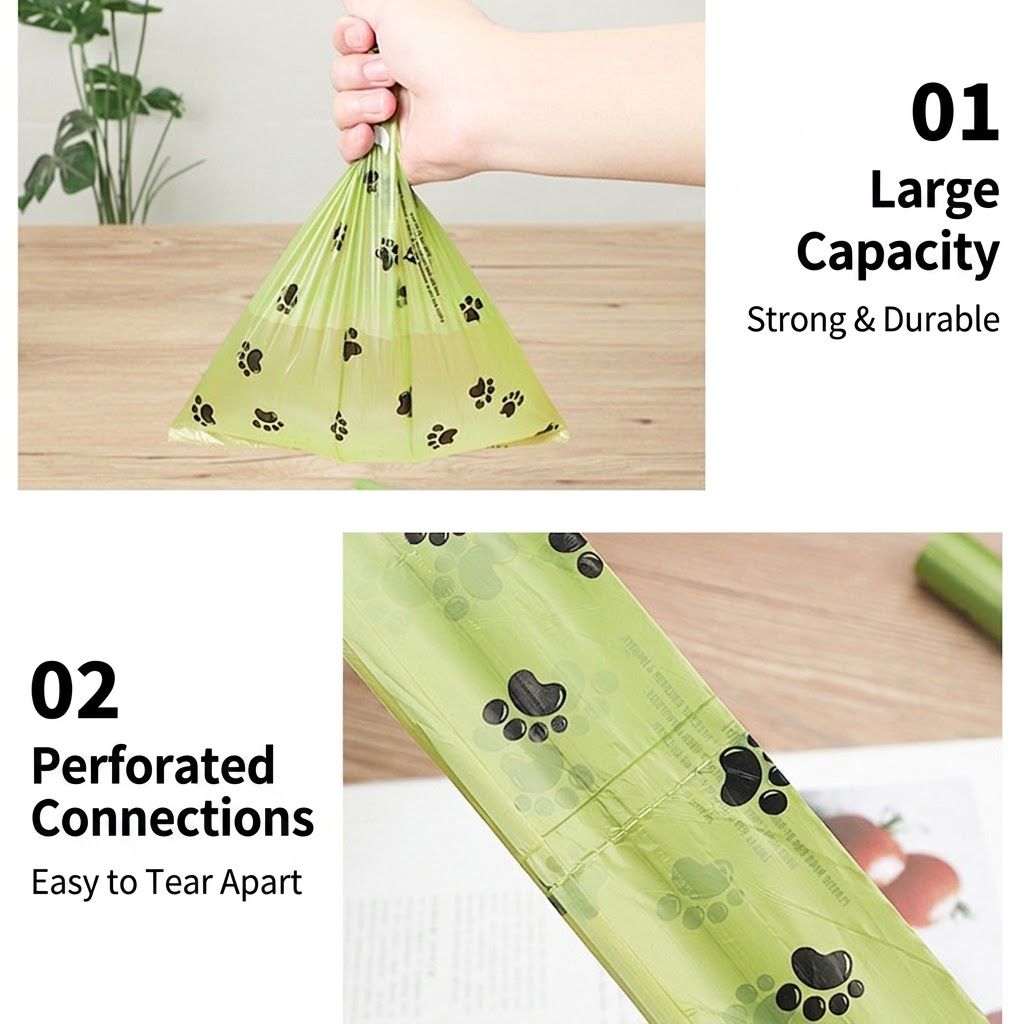 Eco-Friendly Pet Waste Bag Set with Leash Clip Holder and Camo Storage Pouch – Leak-Proof, Tear-Resistant Poop Bags for Dogs and Cats, Hands-Free Outdoor Cleanup Companion (24 Rolls Box Set + Poop Bag Dispenser + Oxford Cloth Bag Dispenser)