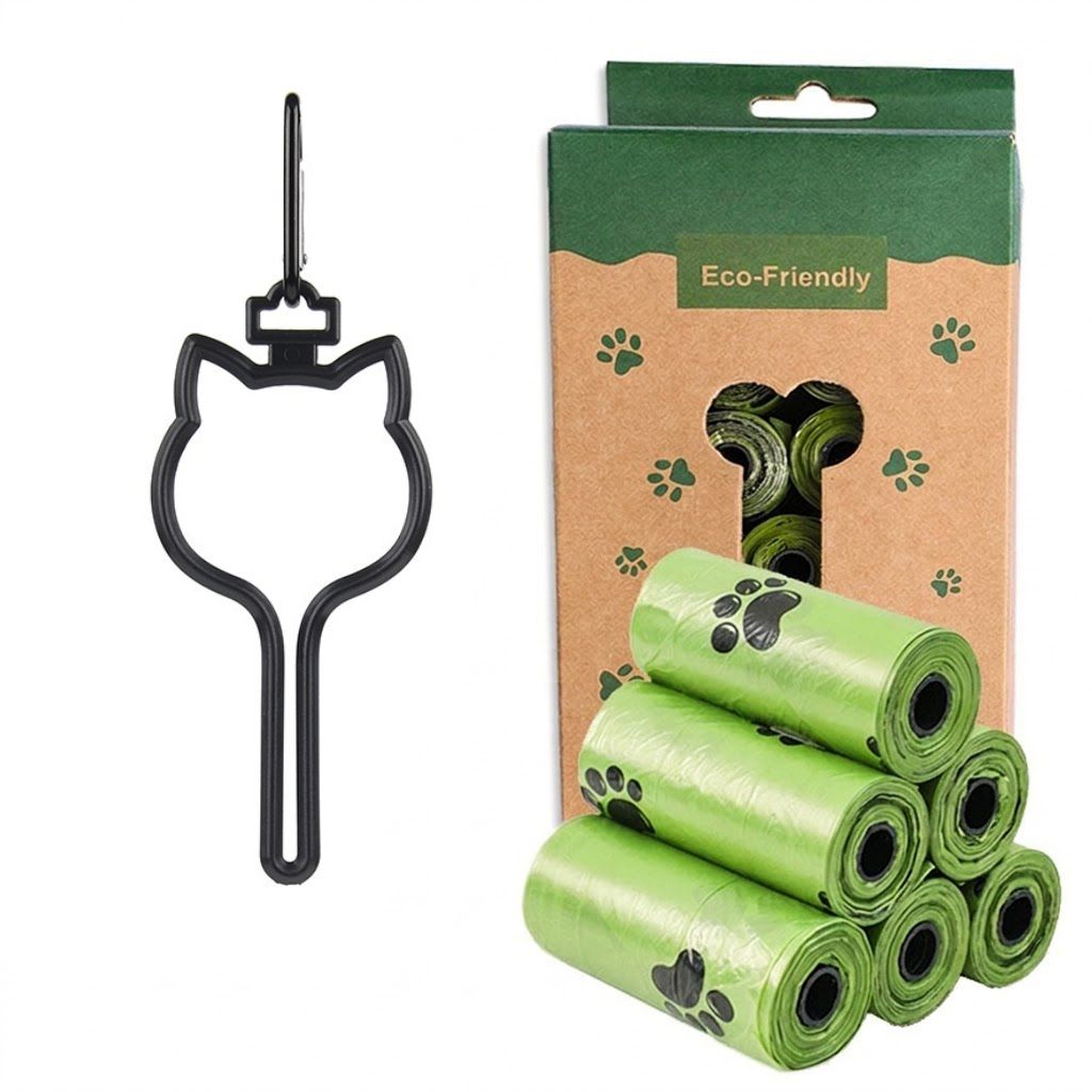 Eco-Friendly Pet Waste Bag Set with Leash Clip Holder and Camo Storage Pouch – Leak-Proof, Tear-Resistant Poop Bags for Dogs and Cats, Hands-Free Outdoor Cleanup Companion (24 Rolls Box Set + Poop Bag Dispenser + Oxford Cloth Bag Dispenser)